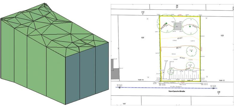Teil 1: Grundstücksplan mit Höhen